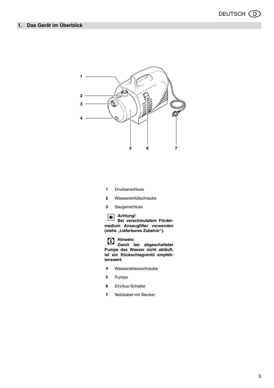 Deutsch | Elektra Beckum Pump P 5500 M User Manual | Page 3 / 44