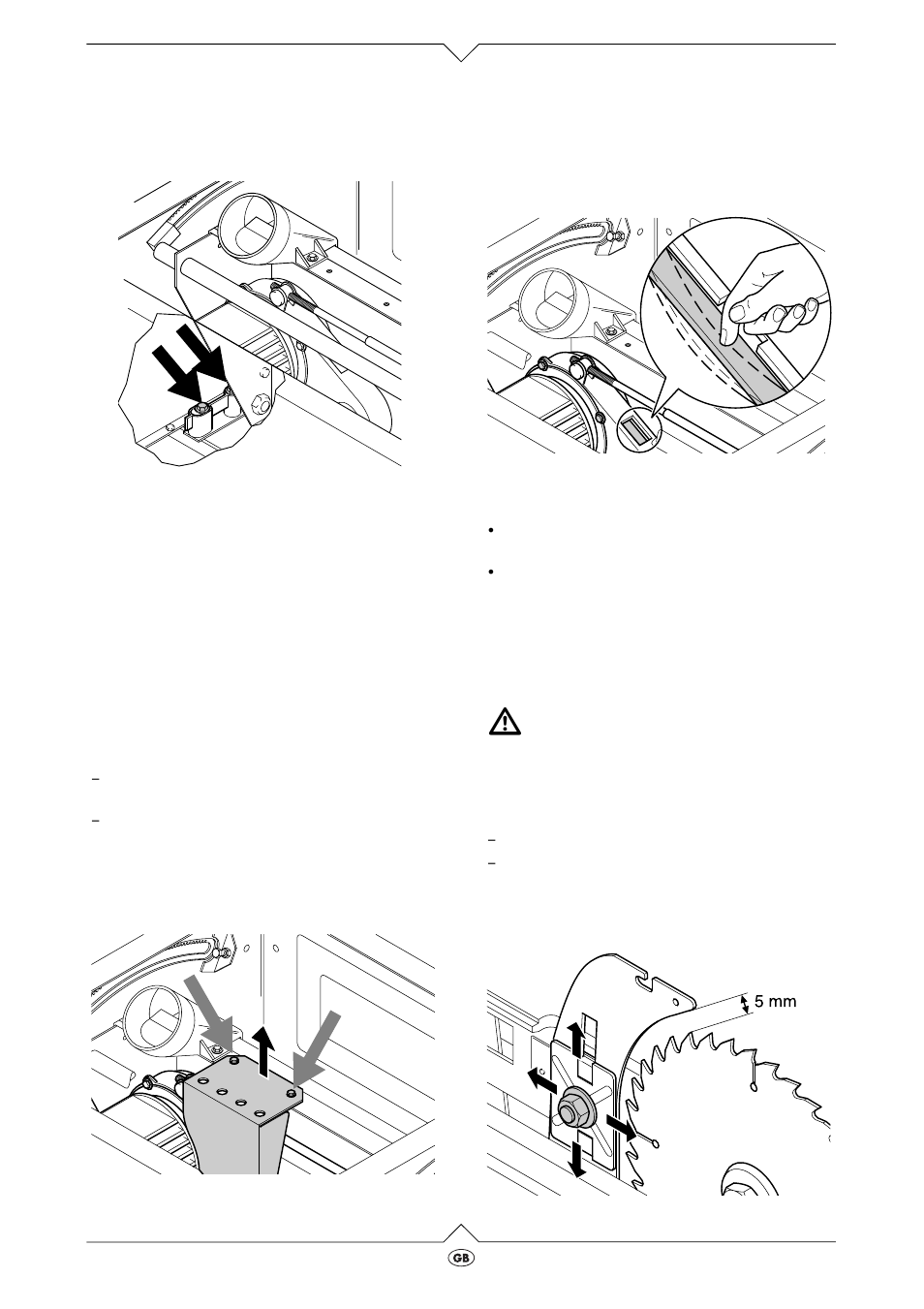 Drive belt tensioning, Riving knife setting | Elektra Beckum PK 255 3 User Manual | Page 13 / 20