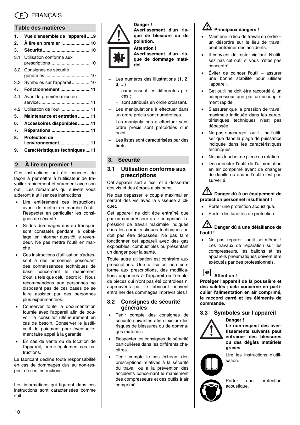 Français | Elektra Beckum RS 4000 User Manual | Page 10 / 40
