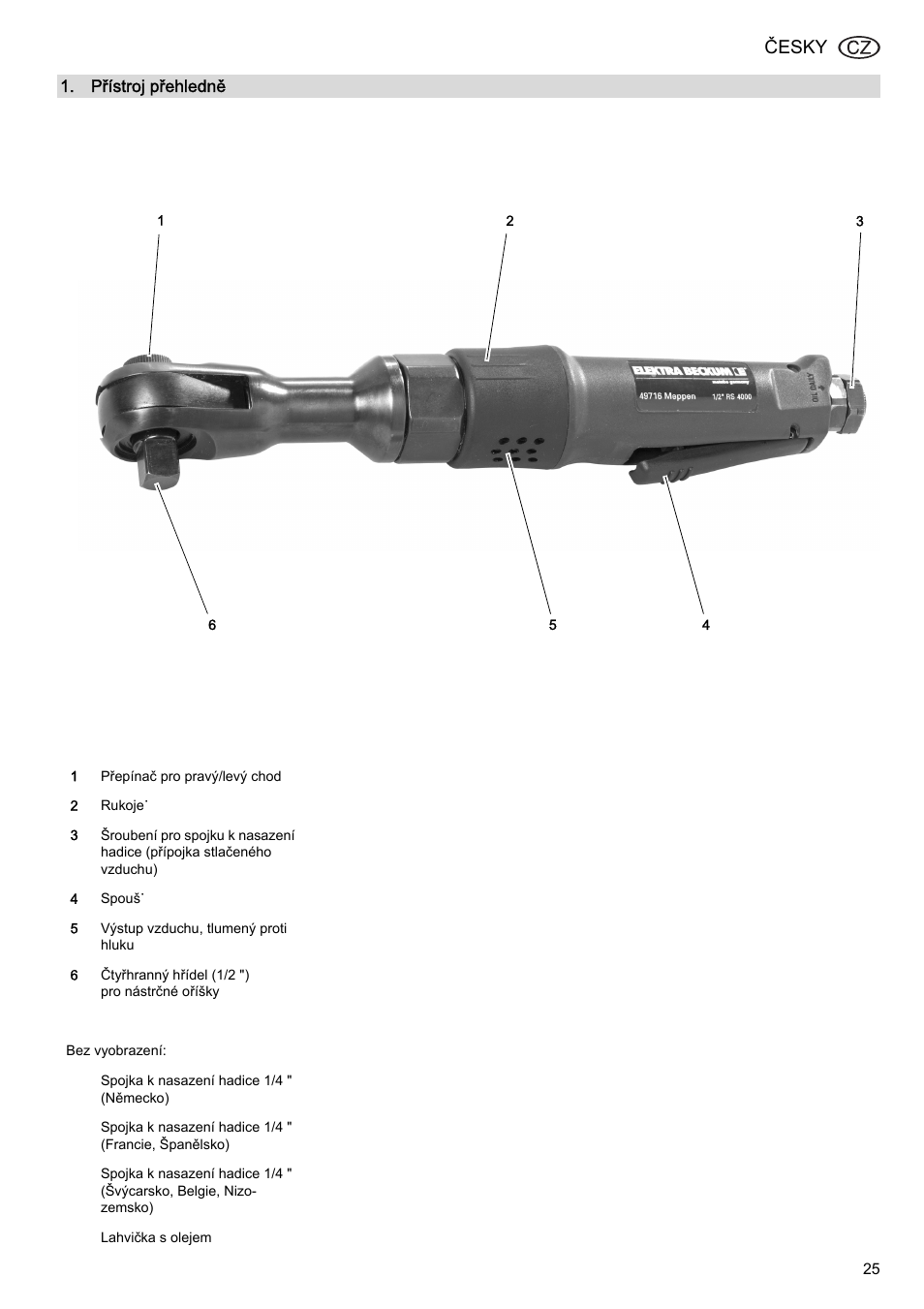 Česky | Elektra Beckum RS 4000 User Manual | Page 25 / 40
