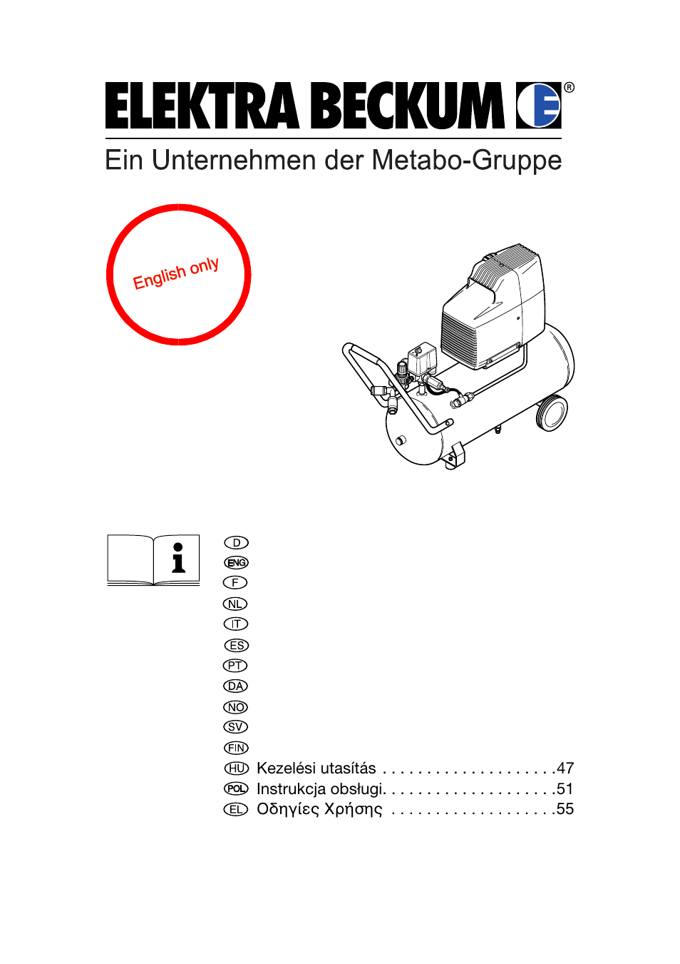 Elektra Beckum Compressor Pump Basic 265 User Manual | 6 pages