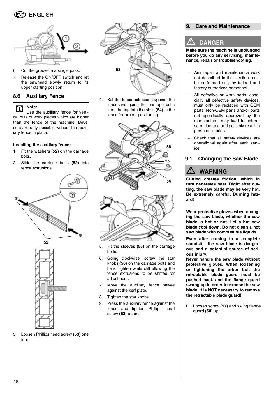 Elektra Beckum KGS 303 User Manual | Page 18 / 64