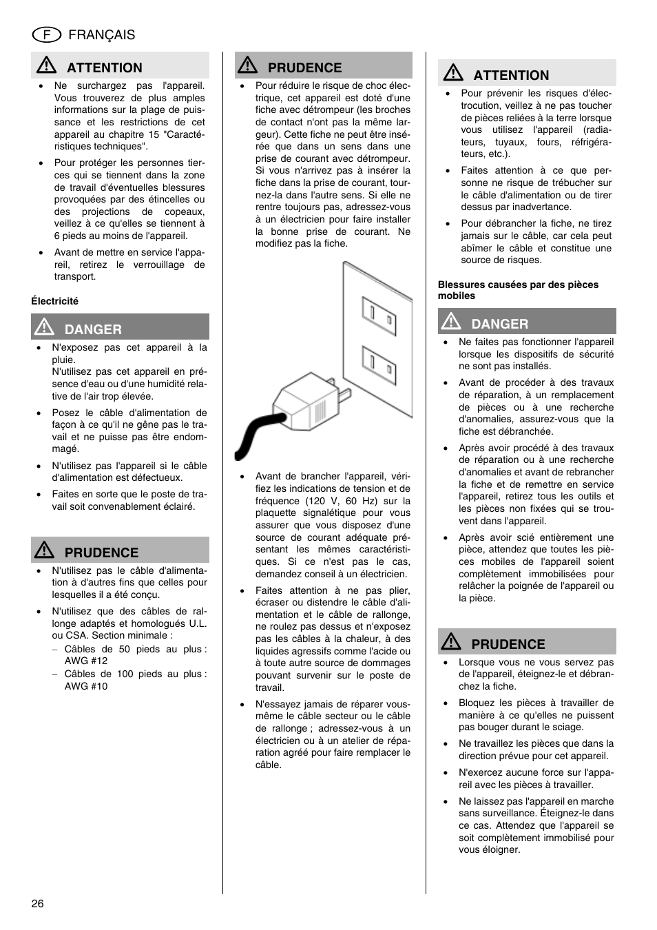 Elektra Beckum KGS 303 User Manual | Page 26 / 64