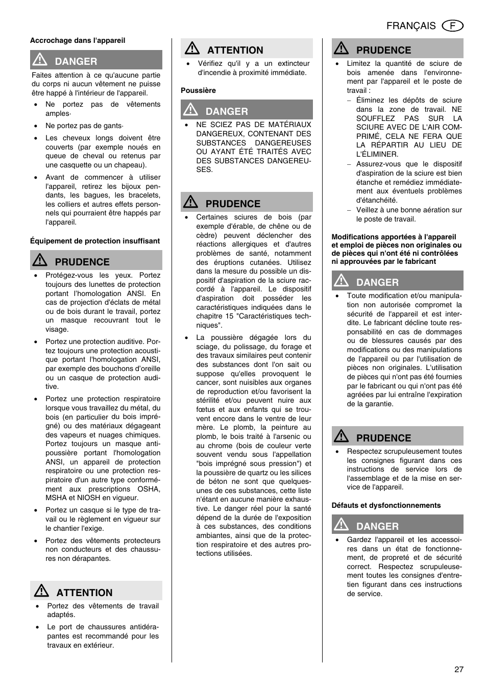 Elektra Beckum KGS 303 User Manual | Page 27 / 64