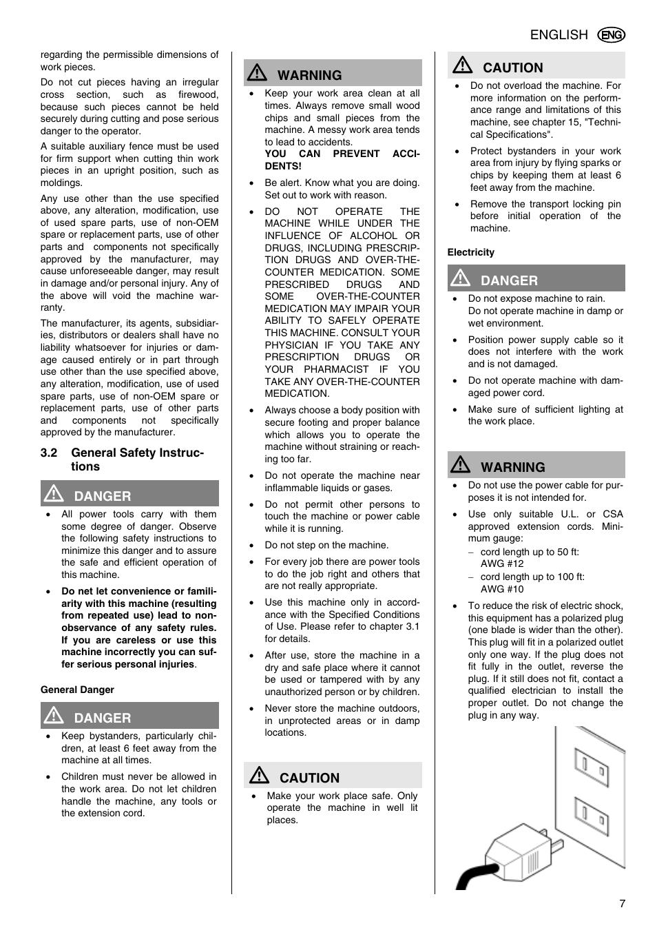 Elektra Beckum KGS 303 User Manual | Page 7 / 64