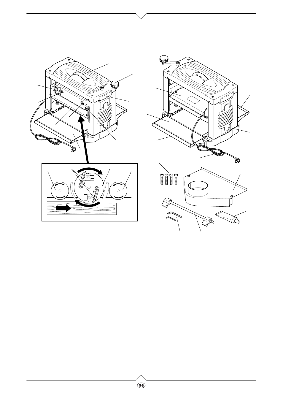 Great britain, Getting to know your planer, Xw0001e.fm | Elektra Beckum DH 315 User Manual | Page 3 / 16