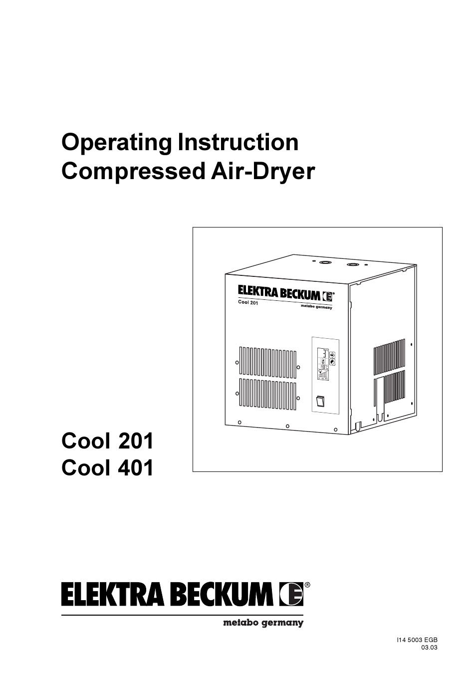 Elektra Beckum Cool 401 User Manual | 31 pages