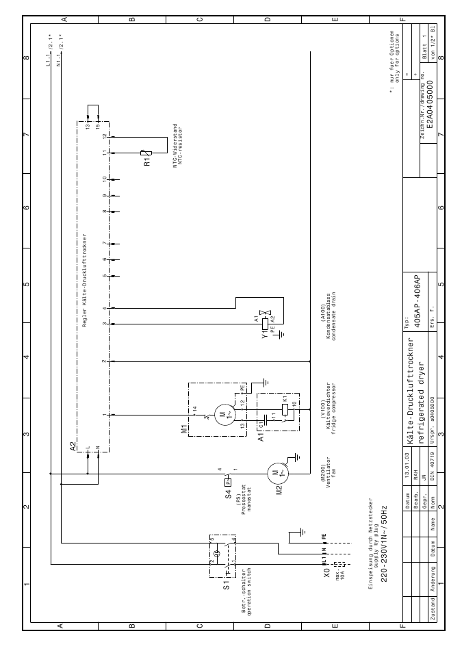 S1 m 1, M2 m 1, Kälte-drucklufttrockner | Refrigerated dryer | Elektra Beckum Cool 401 User Manual | Page 28 / 31