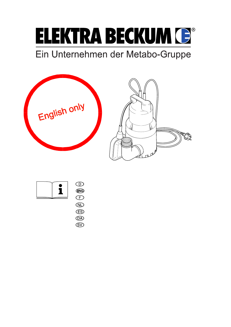 Elektra Beckum Submersible Well Pump TP 7000 S User Manual | 8 pages