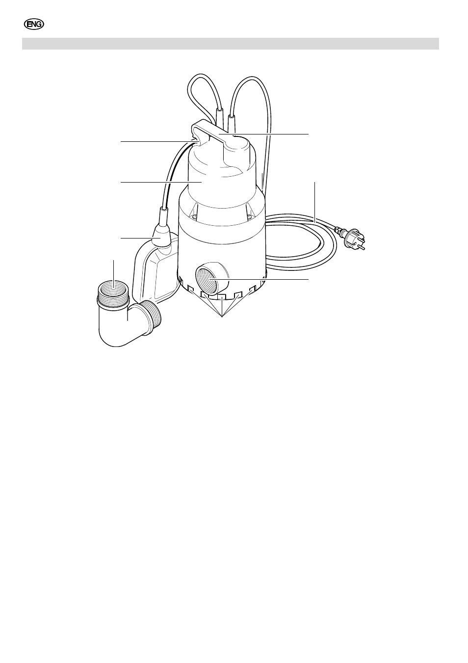 English, Machine overview | Elektra Beckum Submersible Well Pump TP 7000 S User Manual | Page 3 / 8