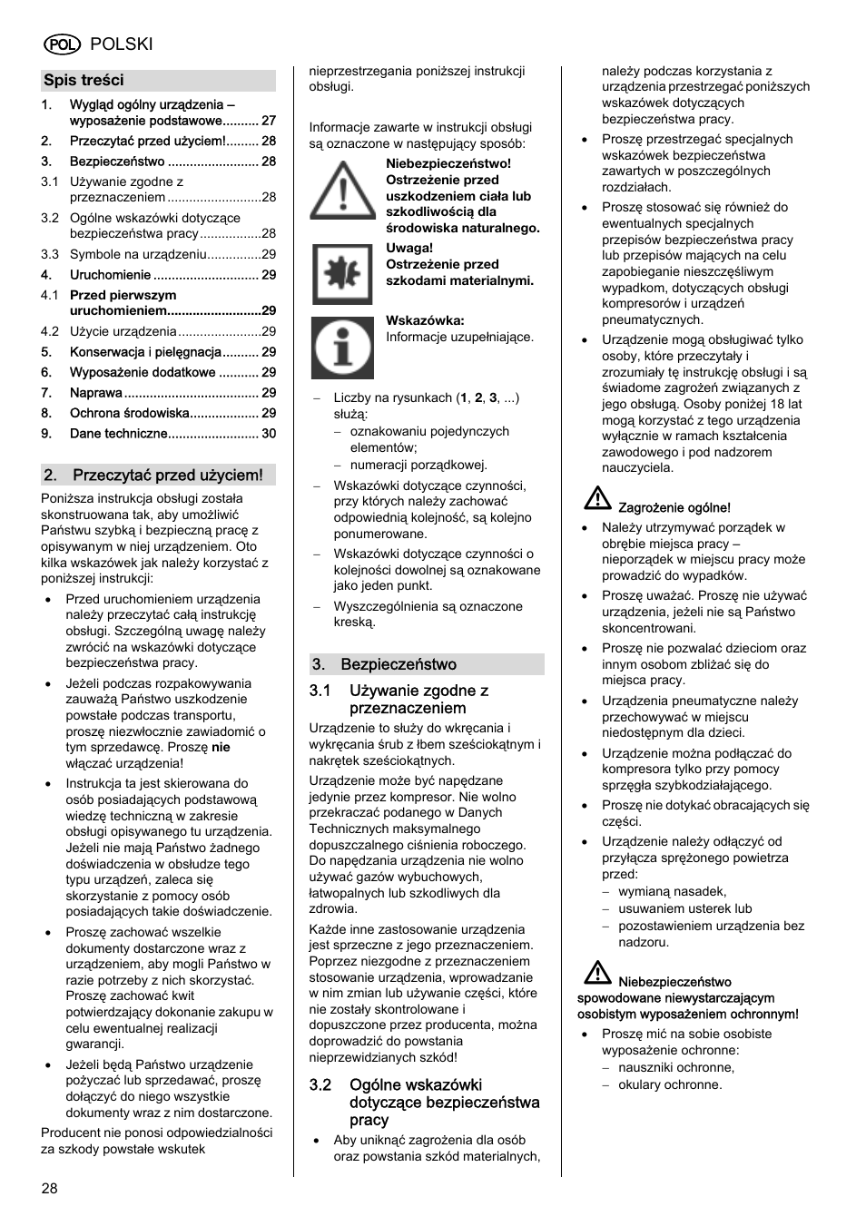 Polski | Elektra Beckum SR 4900 L User Manual | Page 28 / 48