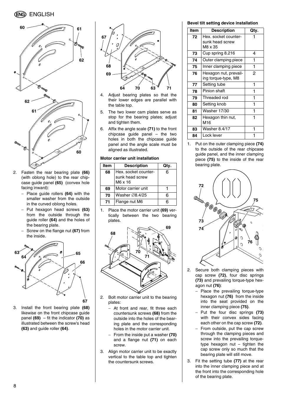 English | Elektra Beckum TKHS 315 (AUS) User Manual | Page 8 / 20