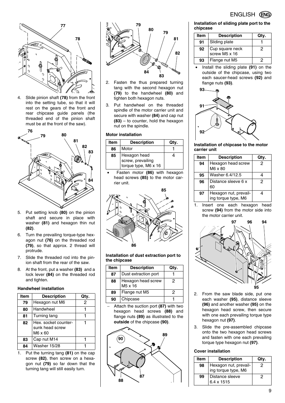 English | Elektra Beckum TKHS 315 (AUS) User Manual | Page 9 / 20