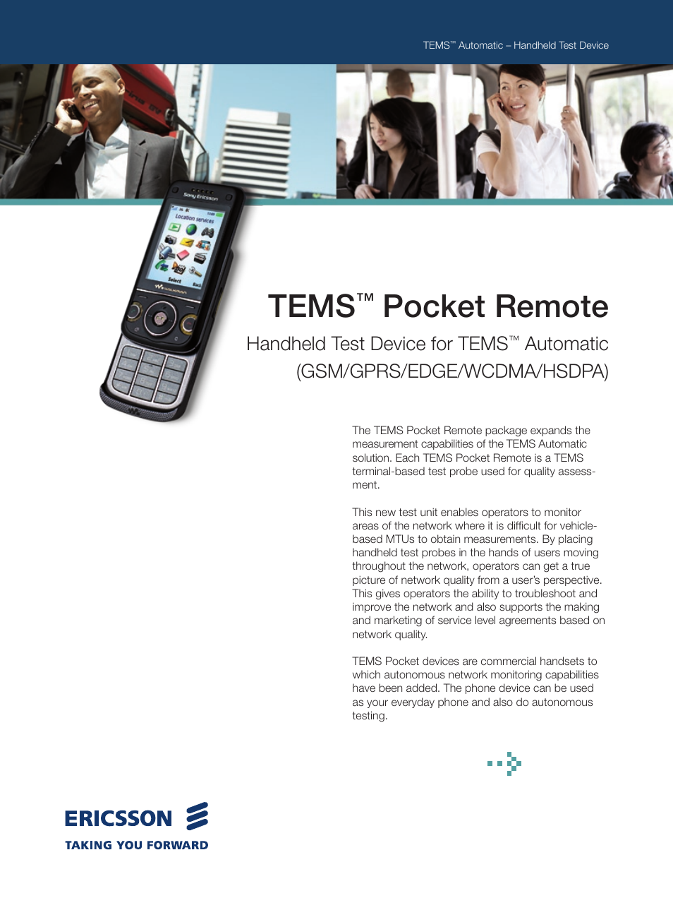 Ericsson TEMS WCDMA User Manual | 2 pages