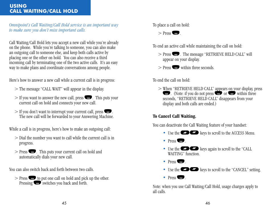 Using call waiting/call hold | Ericsson CF388 User Manual | Page 26 / 36