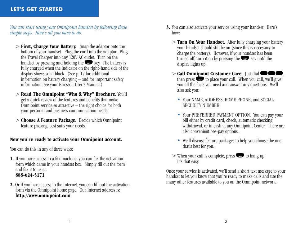 Let’s get started | Ericsson CF388 User Manual | Page 4 / 36