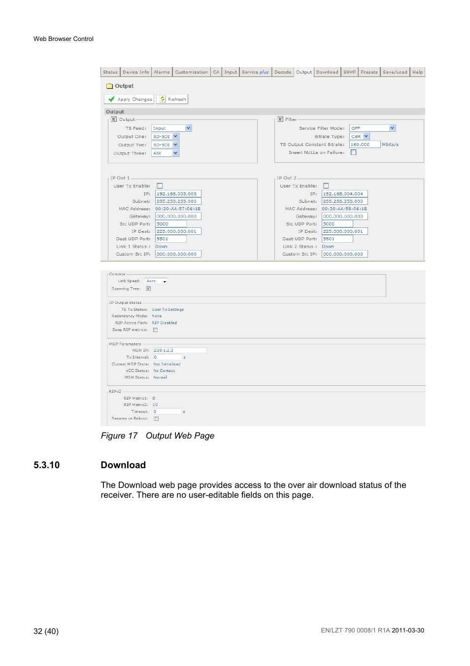 Figure 17, 10 download | Ericsson Distribution Receivers RX8315 User Manual | Page 32 / 40