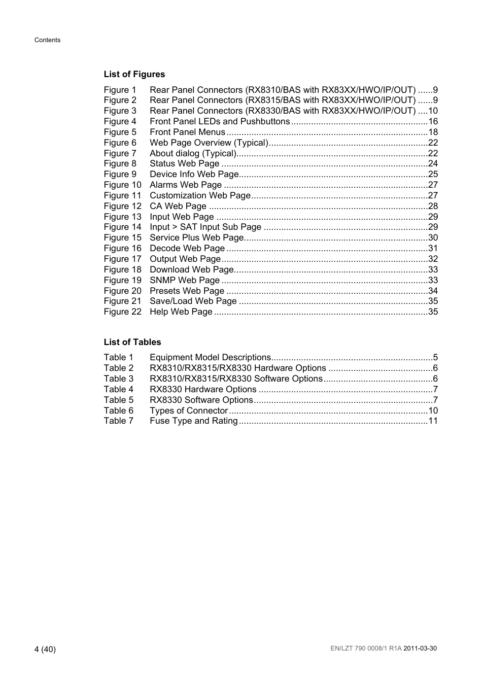 Ericsson Distribution Receivers RX8315 User Manual | Page 4 / 40