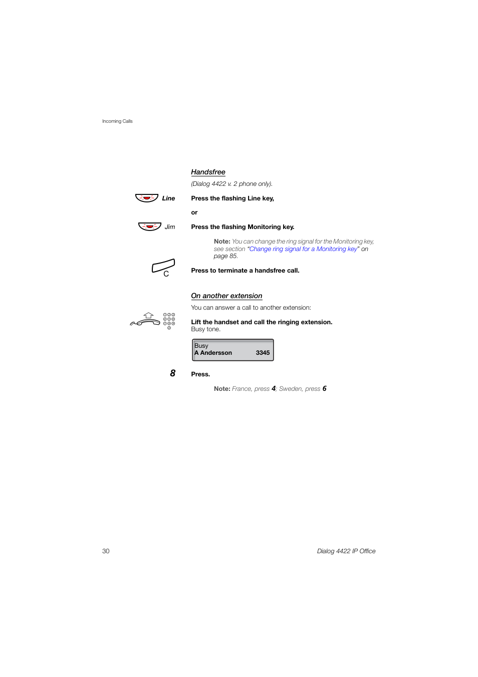 Ericsson DIALOG 4422 User Manual | Page 30 / 116