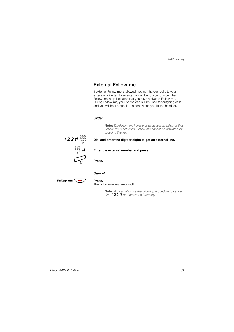 External follow-me, 22# z | Ericsson DIALOG 4422 User Manual | Page 53 / 116