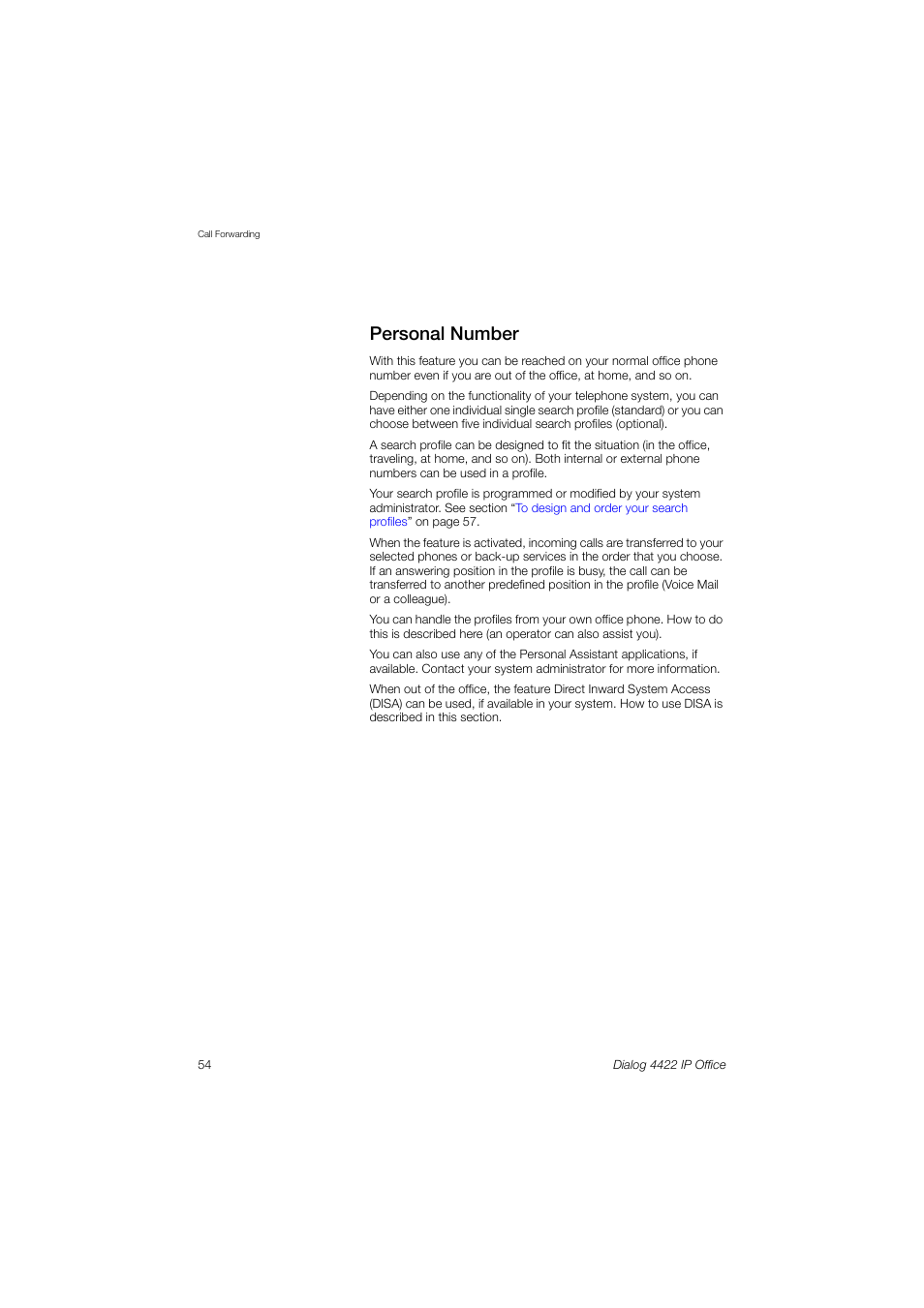 Personal number | Ericsson DIALOG 4422 User Manual | Page 54 / 116