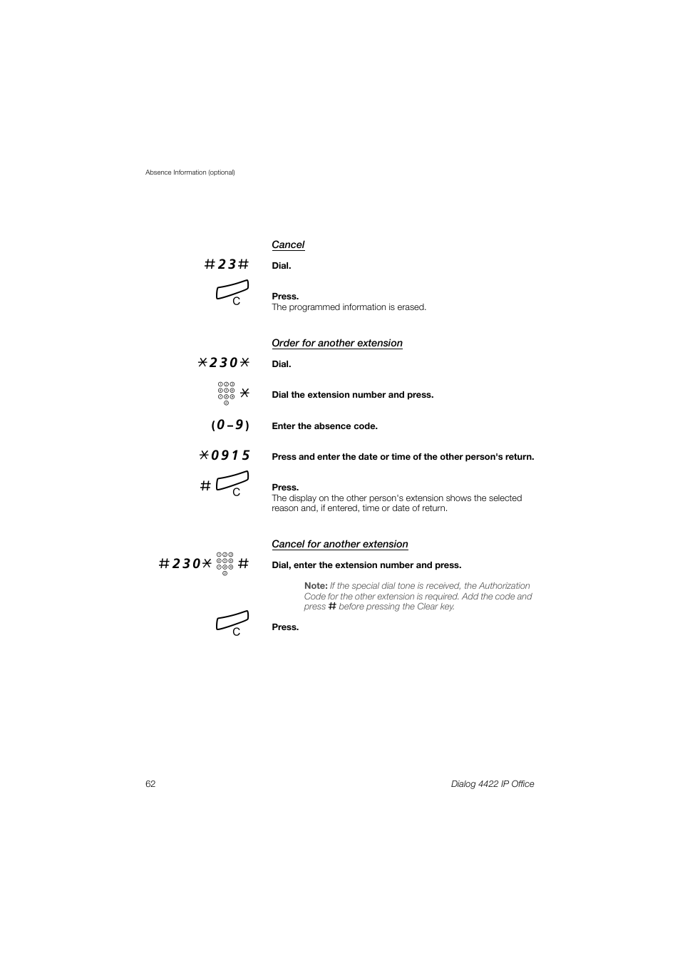 230* z | Ericsson DIALOG 4422 User Manual | Page 62 / 116