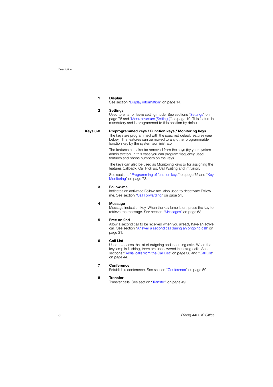 Ericsson DIALOG 4422 User Manual | Page 8 / 116