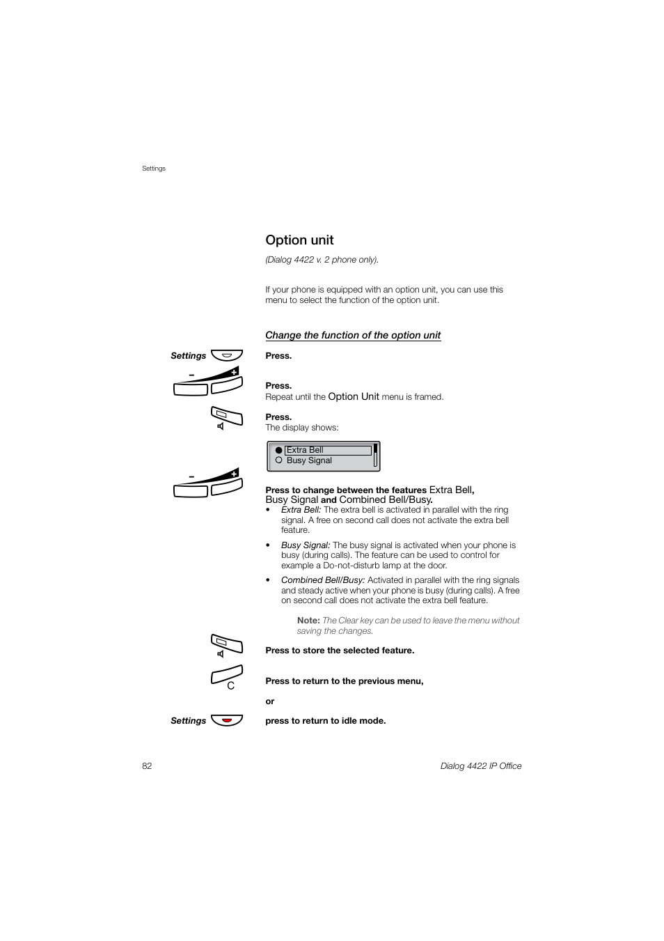 Option unit | Ericsson DIALOG 4422 User Manual | Page 82 / 116