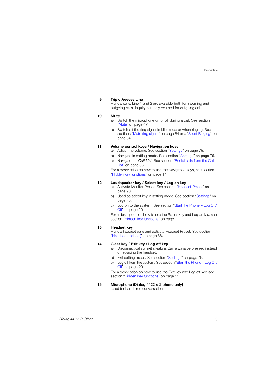 Ericsson DIALOG 4422 User Manual | Page 9 / 116