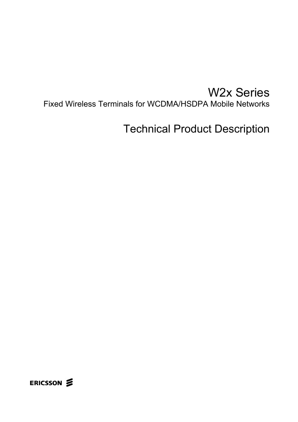 Ericsson W2x Series User Manual | 33 pages