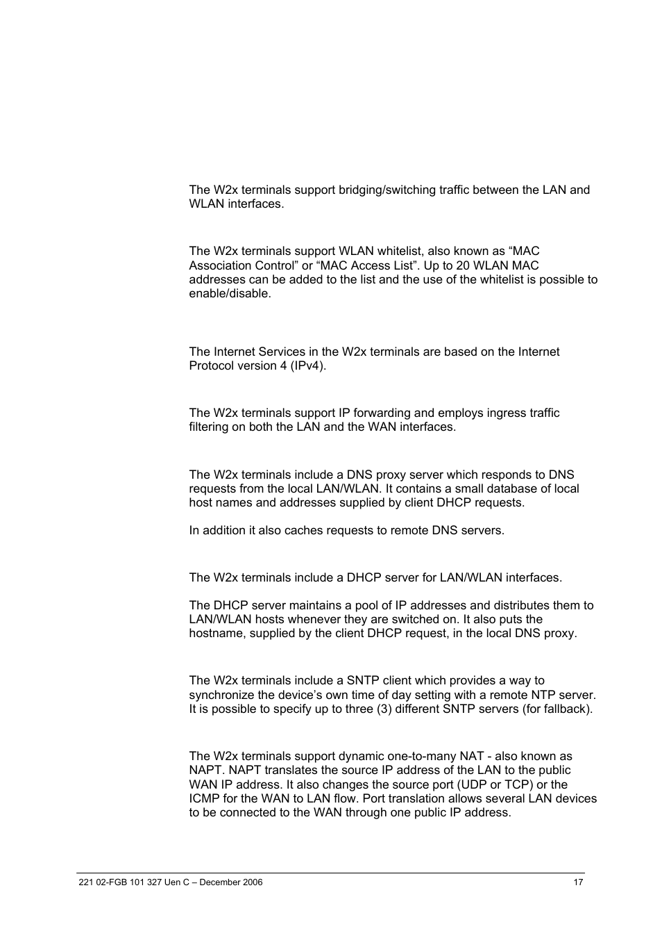 3data features and function, 1 layer 2 functions, 2 internet protocol services | Ericsson W2x Series User Manual | Page 17 / 33