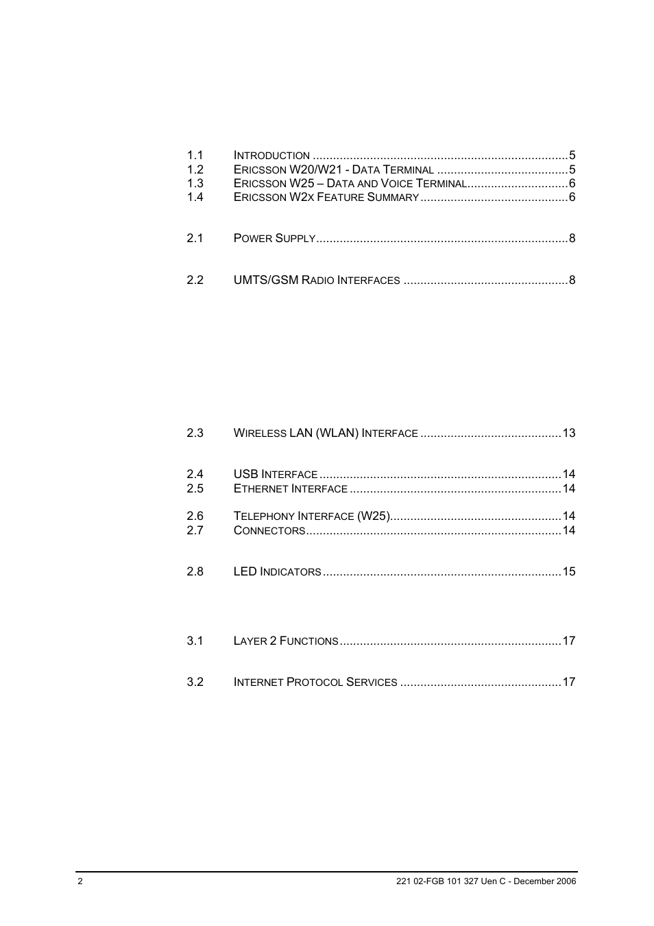 Ericsson W2x Series User Manual | Page 2 / 33