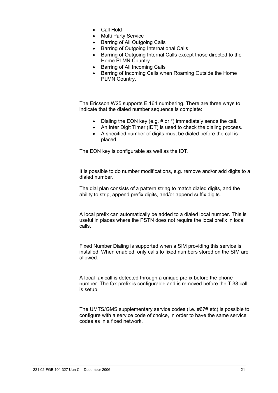 3 dial process | Ericsson W2x Series User Manual | Page 21 / 33