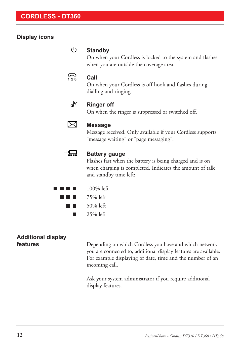 Ericsson DT368 User Manual | Page 12 / 84