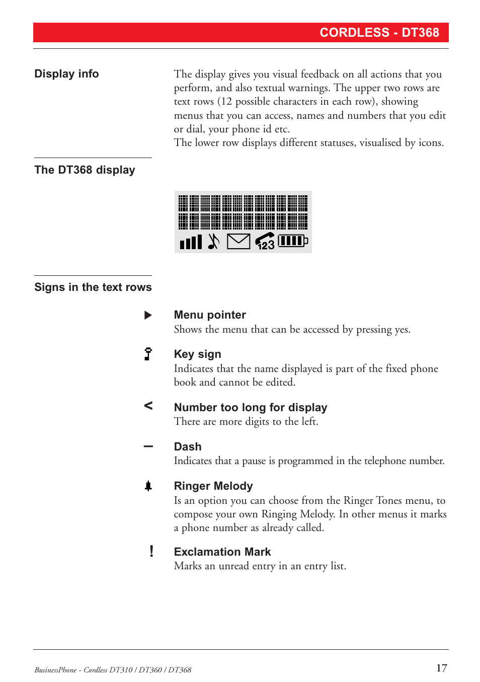 Ericsson DT368 User Manual | Page 17 / 84