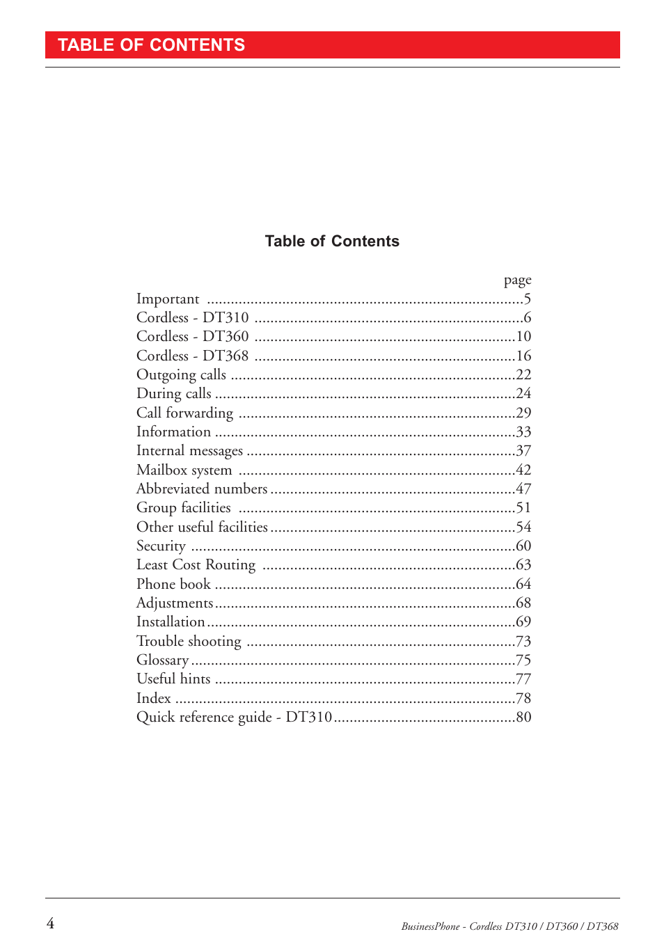 Ericsson DT368 User Manual | Page 4 / 84