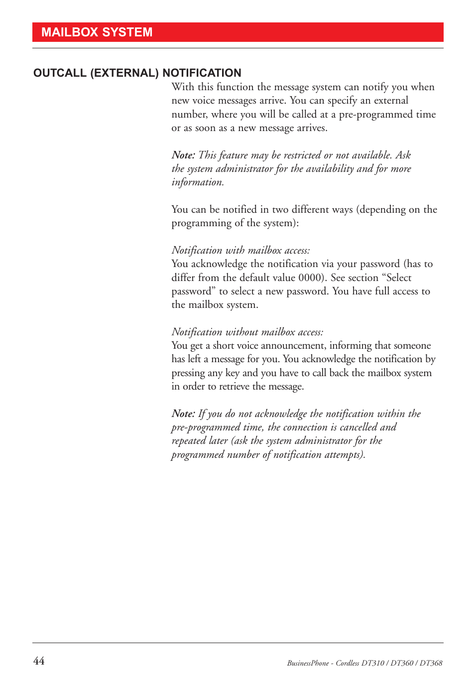 Ericsson DT368 User Manual | Page 44 / 84