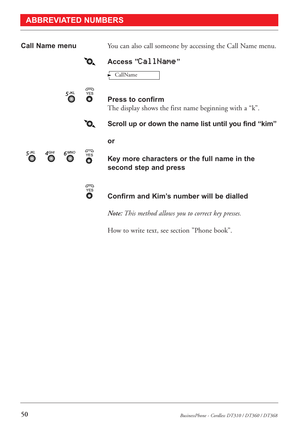 Abbreviated numbers | Ericsson DT368 User Manual | Page 50 / 84