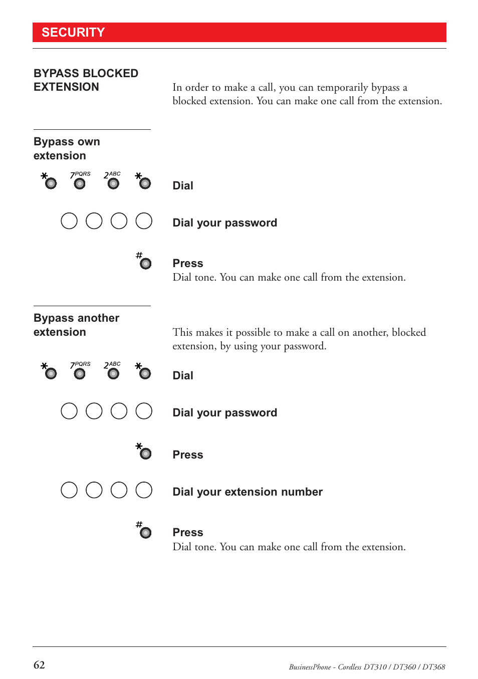 Ericsson DT368 User Manual | Page 62 / 84