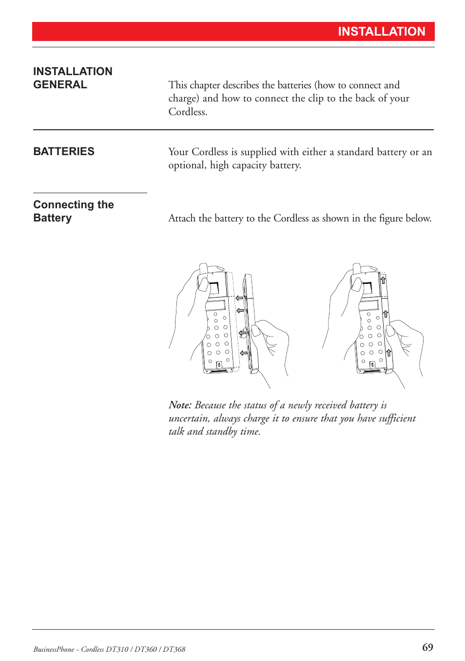 Installation | Ericsson DT368 User Manual | Page 69 / 84