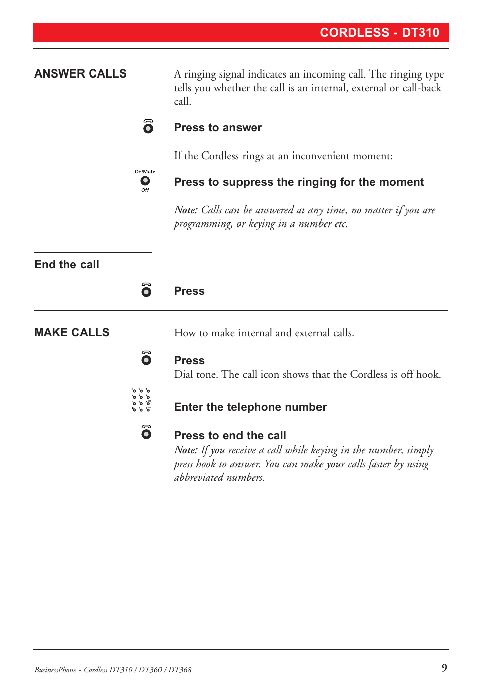 Ericsson DT368 User Manual | Page 9 / 84