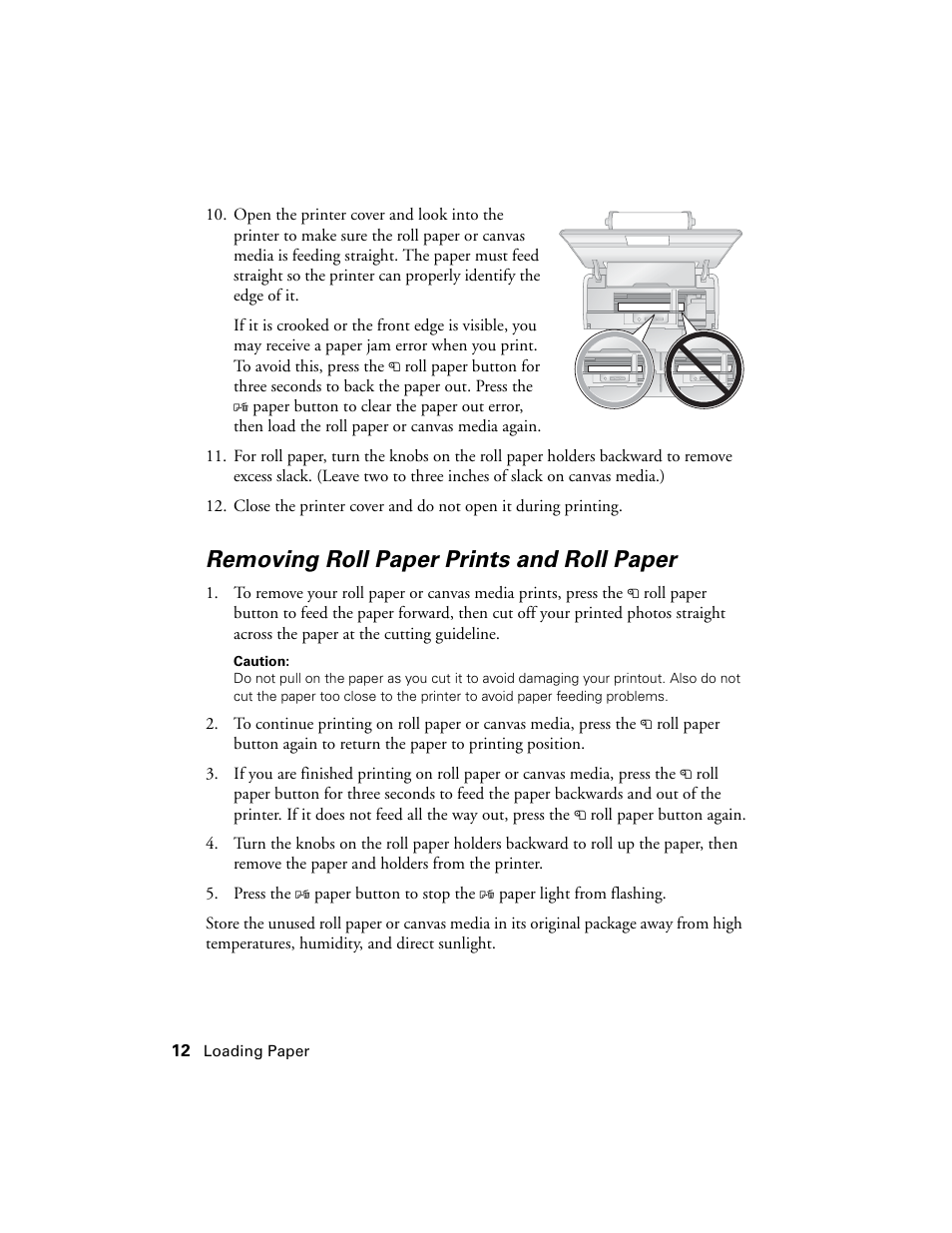 Removing roll paper prints and roll paper | Ericsson PHOTO R1900 User Manual | Page 12 / 52