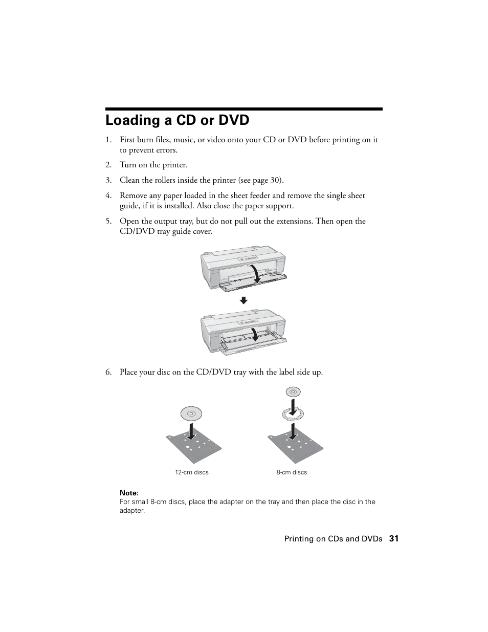 Loading a cd or dvd | Ericsson PHOTO R1900 User Manual | Page 31 / 52