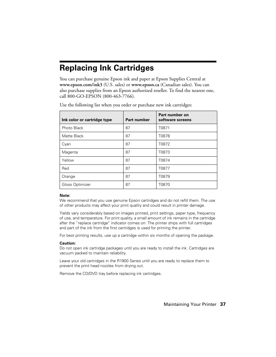 Replacing ink cartridges | Ericsson PHOTO R1900 User Manual | Page 37 / 52