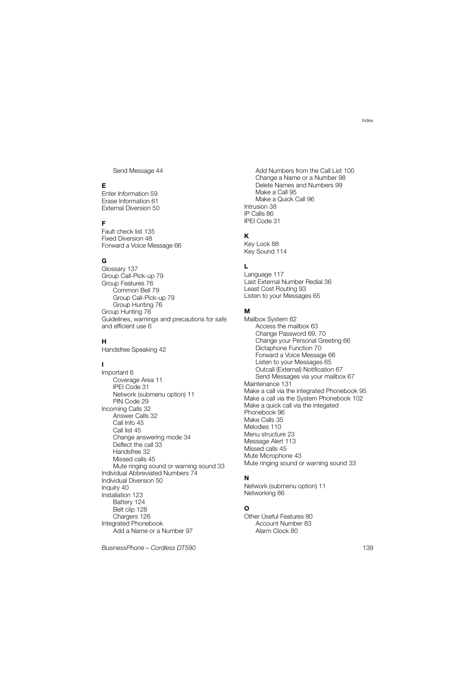 Ericsson DT590 User Manual | Page 139 / 144