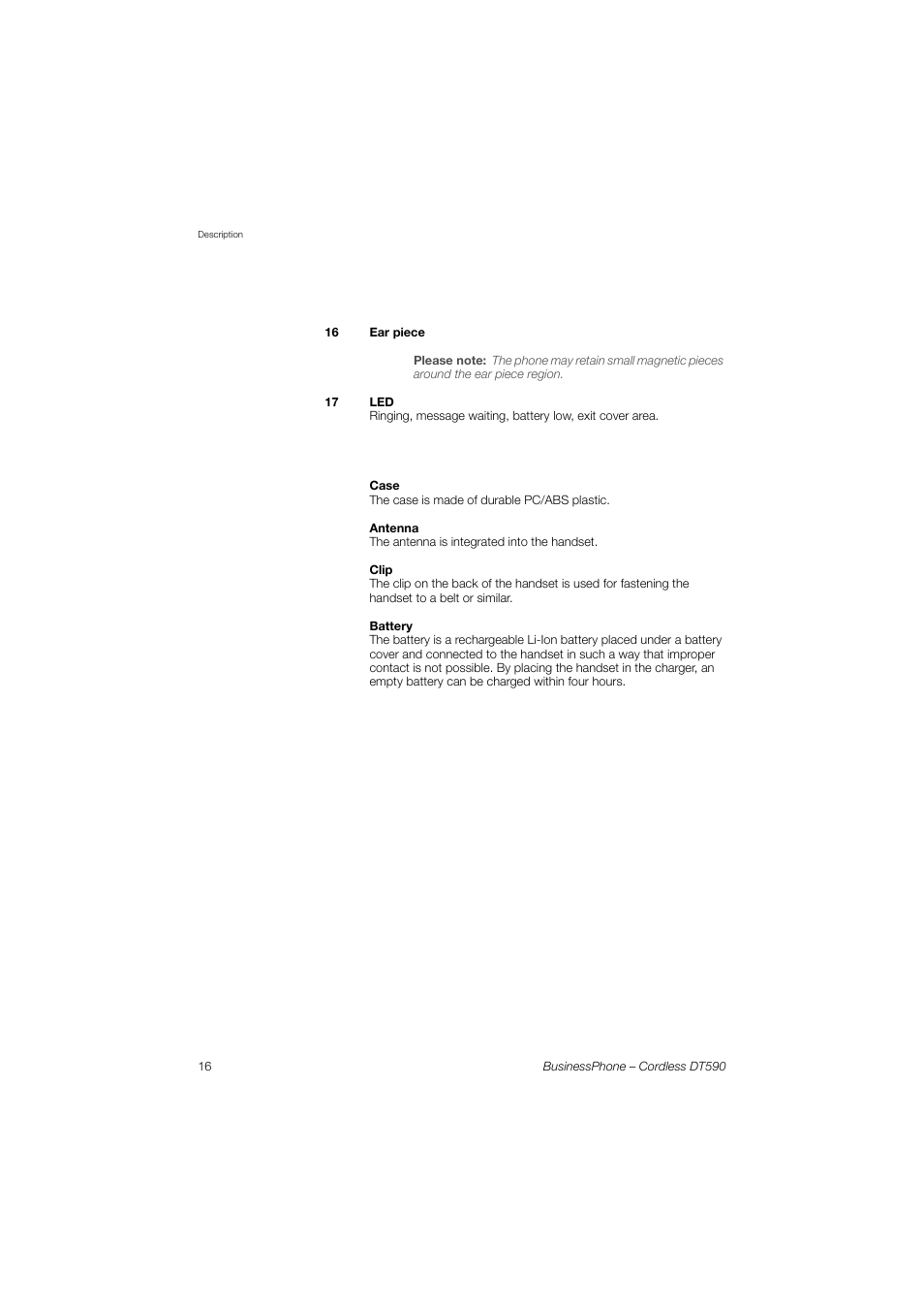 Ericsson DT590 User Manual | Page 16 / 144