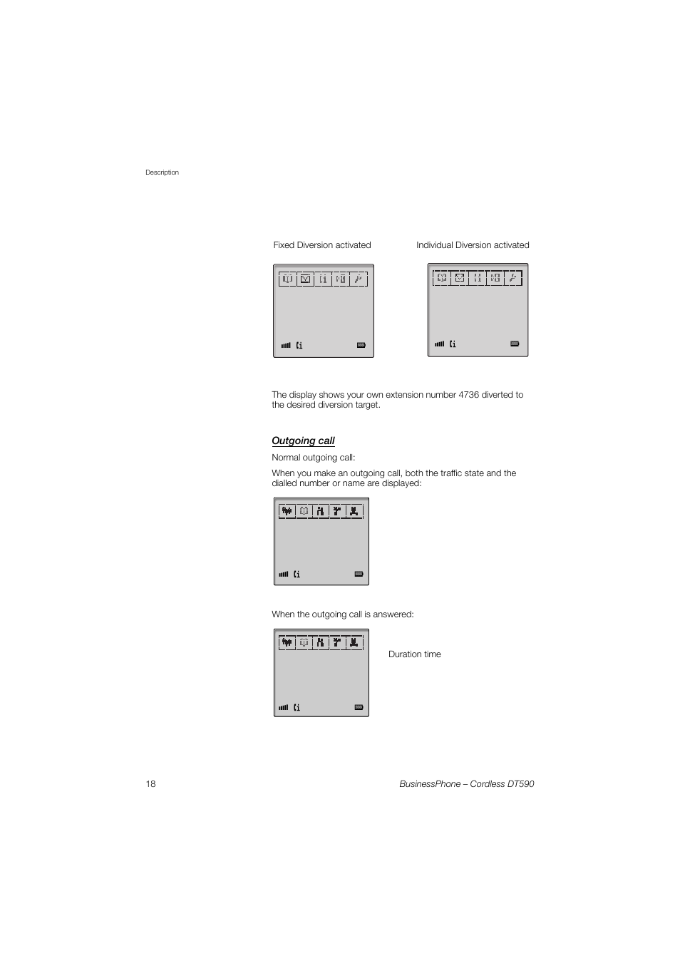 Outgoing call | Ericsson DT590 User Manual | Page 18 / 144