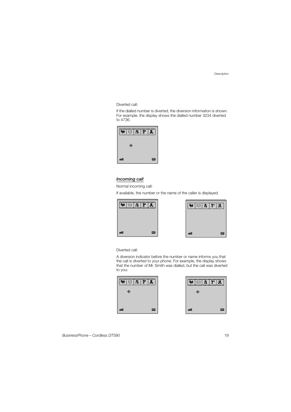 Incoming call | Ericsson DT590 User Manual | Page 19 / 144