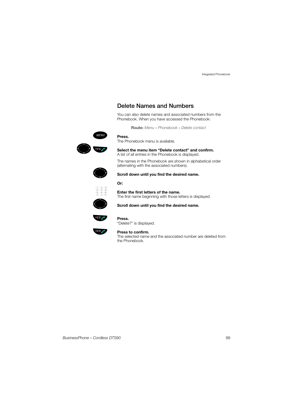 Delete names and numbers, ºь ы | Ericsson DT590 User Manual | Page 99 / 144