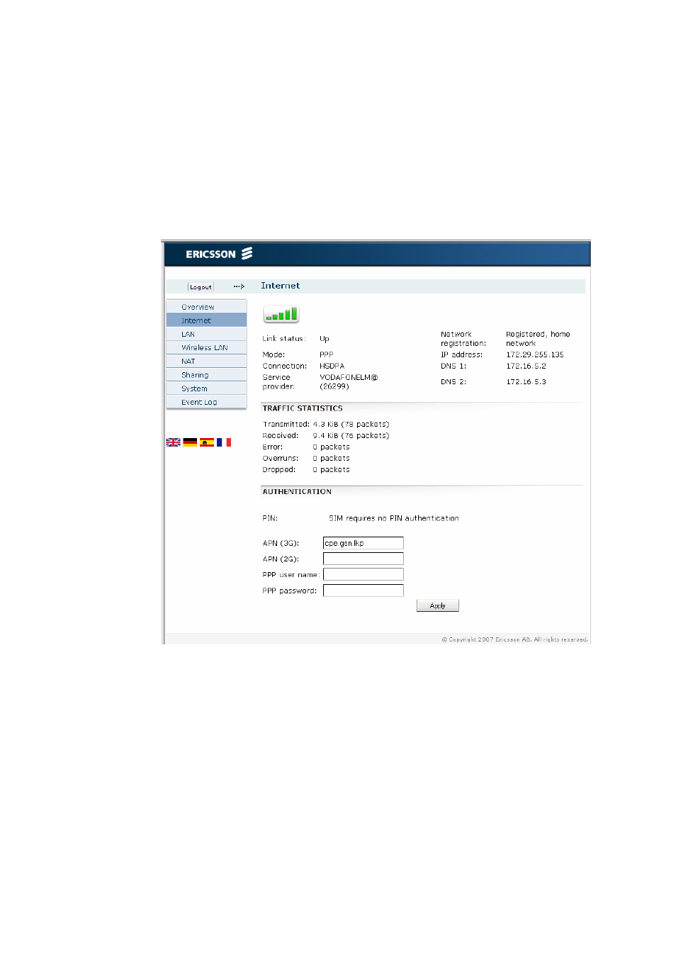 4 internet, 1 mobile network connection details | Ericsson W21 User Manual | Page 28 / 84